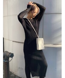 EMODA | リンクルニットワンピース(ワンピース)