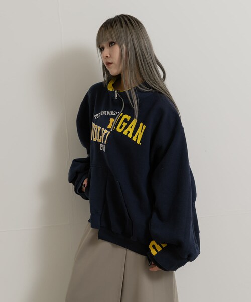 77circa make wide half zip sweat top