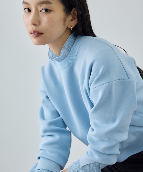 ROPE'（ロペ）の「スウェットライクコンパクトニットプルオーバー/イージーケア（スウェット・レディース・キナリ/ネイビー/サックス/ピンク・F）」の18枚目の写真