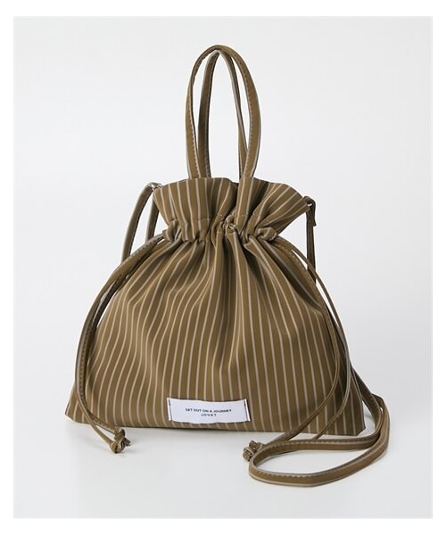 nissen（ニッセン）の「Jouet（ジョエット）艶マット合皮のシンプル巾着ショルダーバッグ（ショルダーバッグ・メンズ・ブラック/アイボリー/モカベージュ/グレー/カーキ・Y）」の5枚目の写真