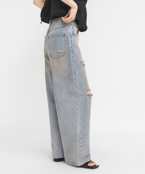KBF（ケイビーエフ）の「マッドクラッシュデニム（デニムパンツ・レディース・KHAKI/BLUE・36/38）」の14枚目の写真