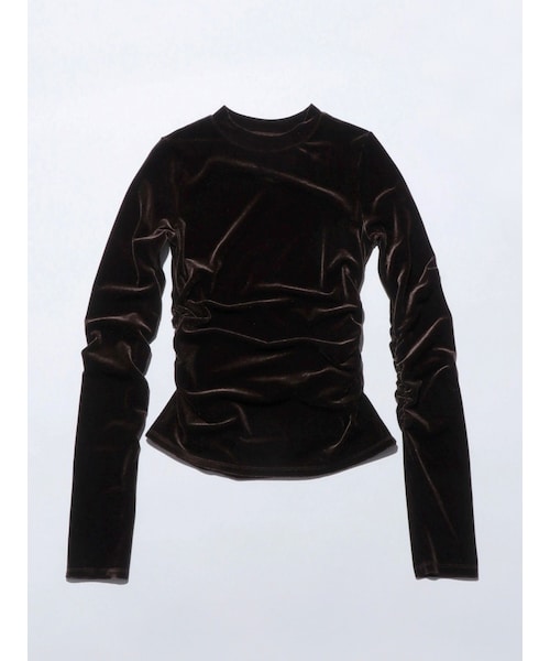 EMODA（エモダ）の「【VEQUM】GATHER FIT VELOUR TOPS（その他・レディース・ブラック/ブルー/ブラウン・F）」の4枚目の写真