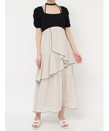 RESEXXY | バイカラーメローフレアワンピース(ワンピース)