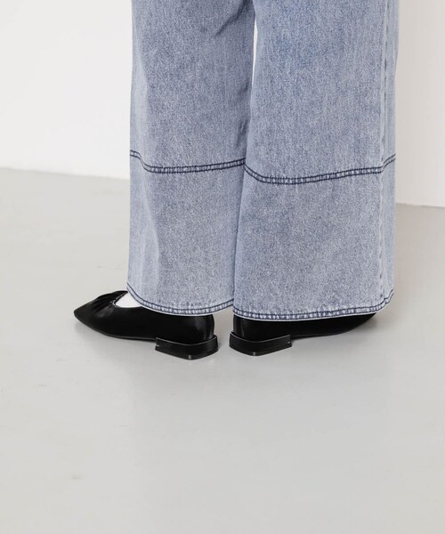 SENSE OF PLACE by URBAN RESEARCH（センスオブプレイスバイアーバンリサーチ）の「シャイニーギャザーフラットシューズ（パンプス・レディース・YELLOW/BLACK/CHARCOAL・S/M/L）」の9枚目の写真