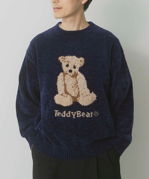 ITEMS URBANRESEARCH（アイテムズ アーバンリサーチ）の「Teddy Bear モールクルーネックニット（ニット/セーター・メンズ・GRY/NVY/GRN・M/L）」の7枚目の写真