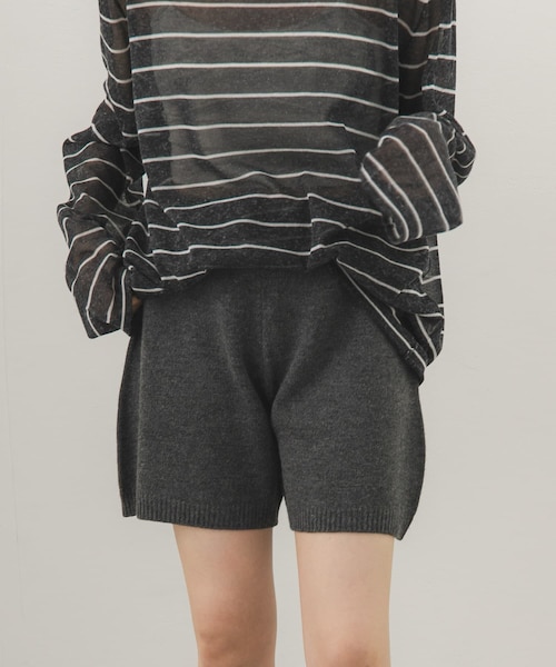 KBF(ケイビーエフ)の「ニットショートパンツ(その他パンツ・レディース・BLACK/CHARCOAL/BROWN・One)」の4枚目の写真
