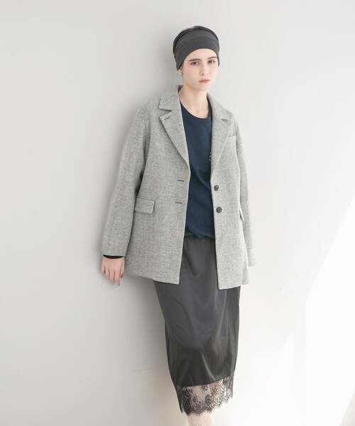 URBAN RESEARCH（アーバンリサーチ）の「ブリティッシュウールツイードジャケット（テーラードジャケット・レディース・L.GRAY/KHAKI・36/38）」の12枚目の写真