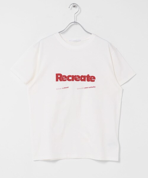 KBF（ケイビーエフ）の「ロゴプリントTEE（Tシャツ/カットソー・レディース・OFF/IVORY/CHARCOAL・One）」の4枚目の写真