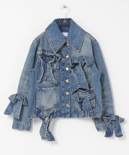 URBAN RESEARCH(アーバンリサーチ)の「GANNI TINT RIGID DENIM BOW JACKET(デニムジャケット・レディース・MID BLUE・36/38)」の3枚目の写真