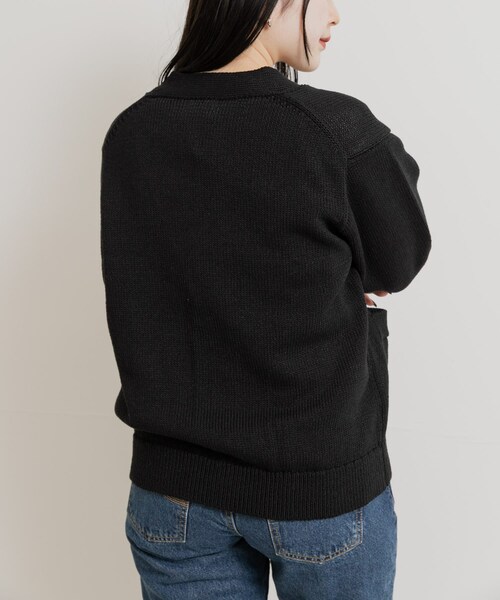 THE GOODLAND MARKET（ザグッドランドマーケット）の「米富繊維　WASHI COTTON KNIT CARDIGAN（カーディガン/ボレロ・レディース・40IVORY/14BLACK/31PINK・1/3）」の17枚目の写真