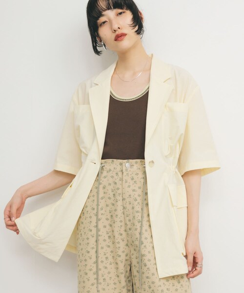 KBF(ケイビーエフ)の「ポケットディティールジャケット(テーラードジャケット・レディース・CAMEL/IVORY・one)」の9枚目の写真