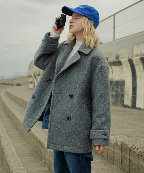 URBAN RESEARCH Sonny Label（アーバンリサーチサニーレーベル）の「ウールライクカーリーシャギーコクーンコート（テーラードジャケット・レディース・エクリュ/グレー/チャコール・FREE）」の2枚目の写真