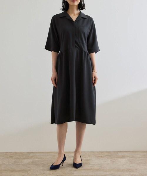 ROPE'（ロペ）の「【洗える】サファリシャツワンピース（ワンピース・レディース・ベージュ/ネイビー・36/38）」の16枚目の写真