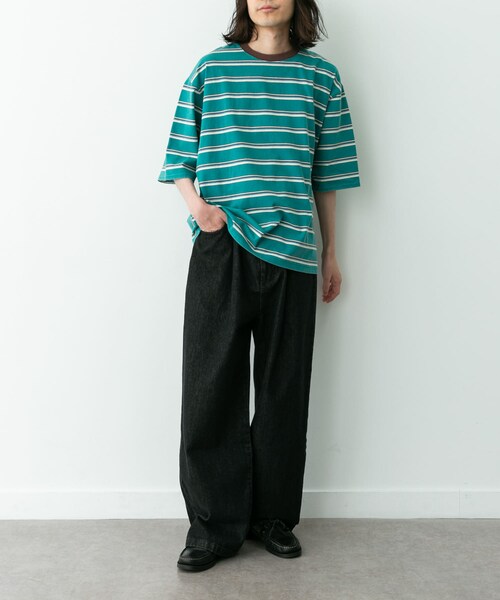URBAN RESEARCH Sonny Label（アーバンリサーチサニーレーベル）の「マルチボーダーショートスリーブTシャツ（Tシャツ/カットソー・メンズ・ブルー/グリーン/ピンク・M/L）」の9枚目の写真