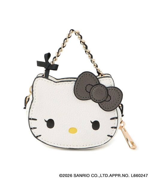 VIS(ビス)の「【HELLO KITTY×VIS】フェイスポーチチャーム(ポーチ・レディース・ブラック/オフホワイト・F)」の2枚目の写真