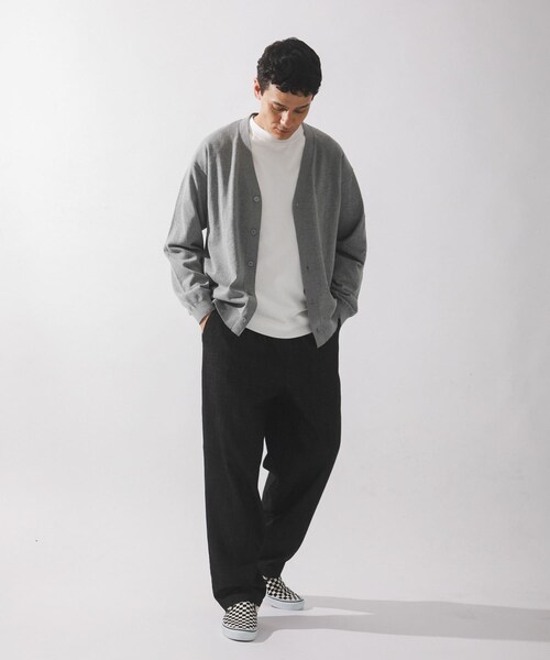 URBAN RESEARCH Sonny Label（アーバンリサーチサニーレーベル）の「強撚コットンニットカーディガン（カーディガン/ボレロ・メンズ・グレー/チャコール/レッド・M/L）」の19枚目の写真