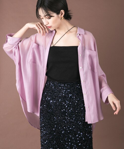 URBAN RESEARCH ROSSO（アーバンリサーチロッソ）の「アセテートシアードルマンシャツ（シャツ/ブラウス・レディース・MAUVE PINK/OFF WHITE・FREE）」の20枚目の写真