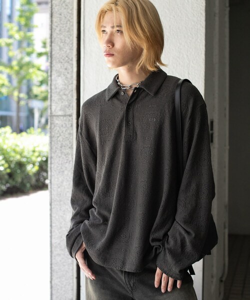 SENSE OF PLACE by URBAN RESEARCH（センスオブプレイスバイアーバンリサーチ）の「シアーペイズリーポロシャツ（ポロシャツ・メンズ・IVORY/CHARCOAL/BROWN・M/L）」の21枚目の写真