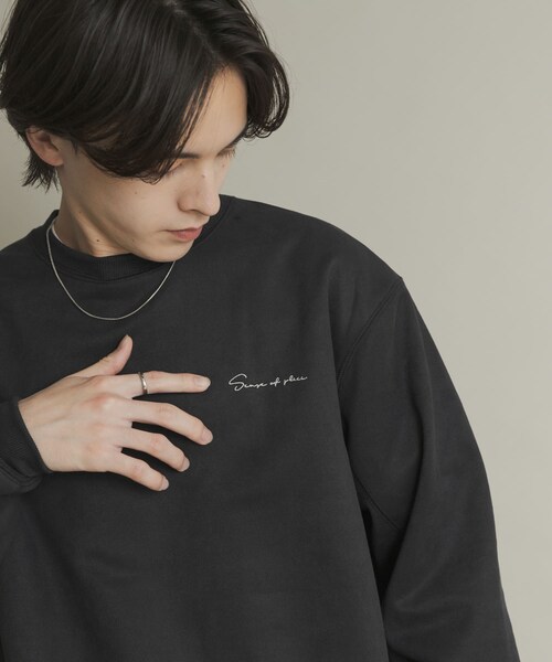 SENSE OF PLACE by URBAN RESEARCH(センスオブプレイスバイアーバンリサーチ)の「『ユニセックス』シシュウフェイクスエードクルーネックスウェット(スウェット・メンズ・GRAY/CHARCOAL/D.BROWN/GREIGE・M/L)」の7枚目の写真