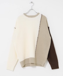 ITEMS URBANRESEARCH | ブランケットステッチ パッチワークニット(ニット/セーター)