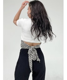 GYDA | レオパードバックリボントップス(Tシャツ/カットソー)