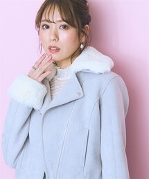 marun | 大きいサイズ スエード調ライダースジャケット marun(ライダースジャケット)