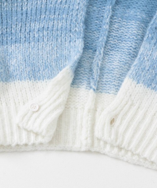 KBF（ケイビーエフ）の「『WEB/一部店舗限定』グラデーションショートカーディガン（カーディガン/ボレロ・レディース・NAVY MIX/OFF MIX/GREEN MIX・one）」の19枚目の写真