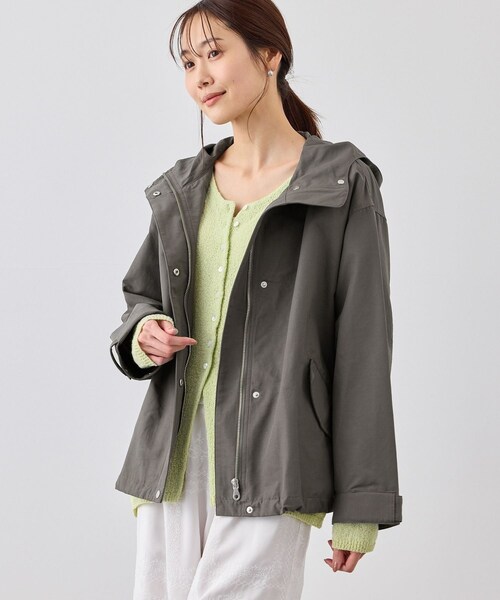 ROPE' PICNIC（ロペピクニック）の「ベーシックマウンテンパーカー スプリングコート/撥水（マウンテンパーカー・レディース・チャコール/キナリ/ダークブラウン/ネイビー・F）」の9枚目の写真