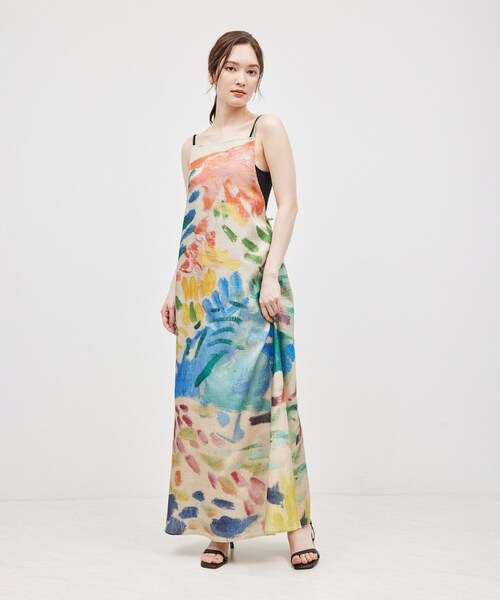 ROPE'（ロペ）の「コットンシルク丸胴テレコカップ付きキャミソール（キャミソール・レディース・ブラック/オフホワイト/ワイン・F）」の8枚目の写真