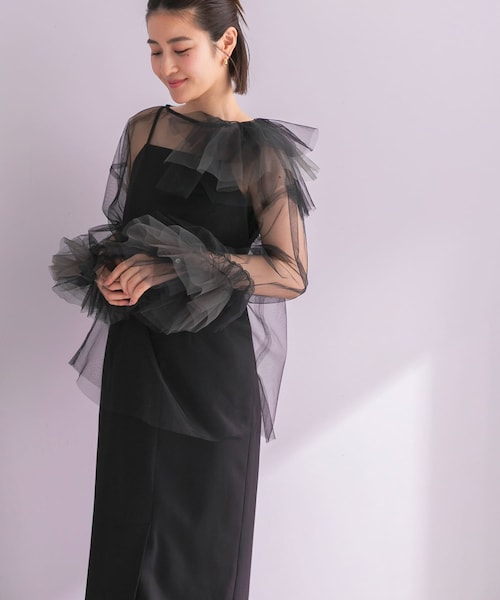 URBAN RESEARCH ROSSO（アーバンリサーチロッソ）の「ANDRESD　BLOOMING TULLE DRESS（ワンピース・レディース・L.BLUE/OLIVE/BLACK・36/38）」の5枚目の写真