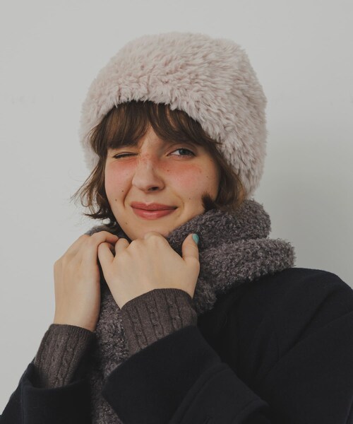 SMELLY（スメリー）の「ファーニットキャップ（ニットキャップ/ビーニー・レディース・IVO/CGY・-）」の6枚目の写真