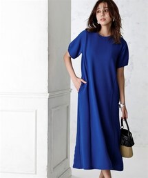 nissen | ふくれジャガードカットソーロング丈ワンピース（イージーケア・接触冷感・ＵＶカット）＜大きいサイズ有＞(ワンピース)