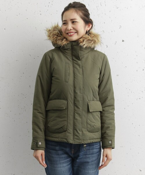 URBAN RESEARCH Sonny Label（アーバンリサーチサニーレーベル）の「ファートリムフードマウンテンパーカー∴（マウンテンパーカー・レディース・カーキ/ベージュ/ネイビー・36/38）」の21枚目の写真