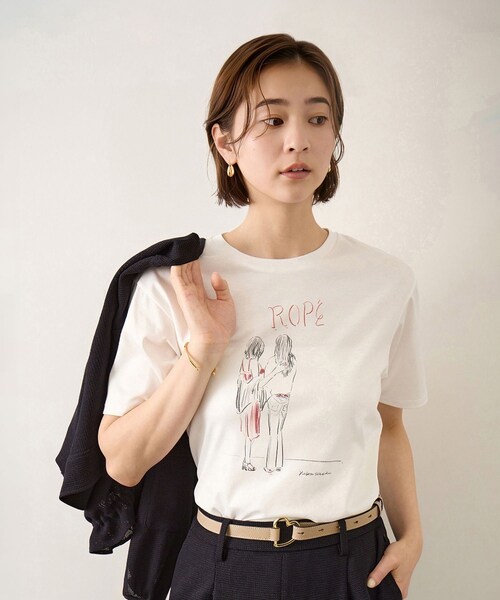 ROPE'(ロペ)の「【YUKO SAEKI for ROPE’・コラボレーション】プリントTシャツ/イージーケア(Tシャツ/カットソー・レディース・ホワイト系・F)」の8枚目の写真