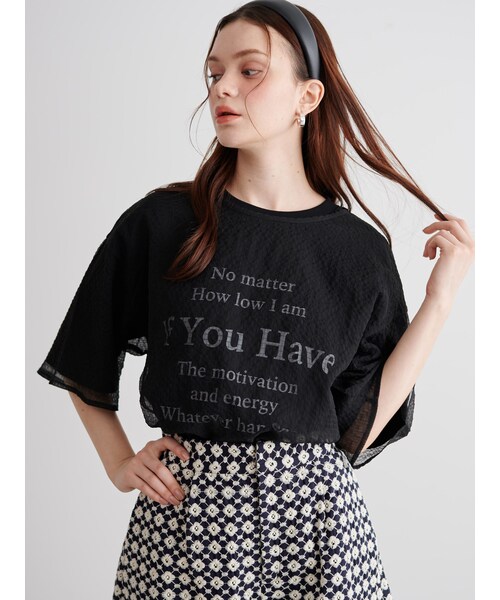 CALNAMUR（カルナムール）の「SHEER PLEATED LAYERED TEE/シアープレーテッドレイヤードTシャツ（Tシャツ/カットソー・レディース・ホワイト/ブラック・F）」の14枚目の写真