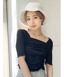 EMODA | ショートドレープトップ(Tシャツ/カットソー)