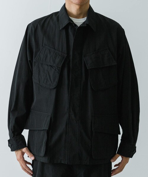 URBAN RESEARCH（アーバンリサーチ）の「blurhmsROOTSTOCK　OX Combat Tropical Jacket（ミリタリージャケット・メンズ・Black/K.Brown・3/4）」の4枚目の写真