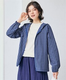 nissen | ＜大きいサイズ＞さらっとサッカー素材フードジップパーカー(パーカー)