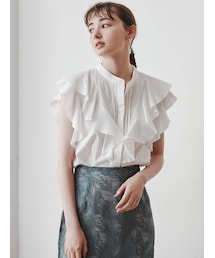 LAGUNAMOON | フリルピンタックノースリーブブラウス(シャツ/ブラウス)