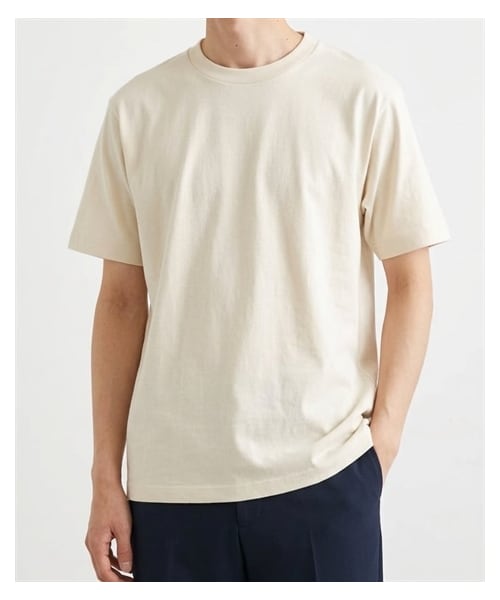 nissen（ニッセン）の「綿１００％無地クルーネック半袖Ｔシャツ（Tシャツ/カットソー・メンズ・ホワイト/デニム/チャコール/オートミール/ネイビー/ライトピンク/ライトパープル/シーブルー/ロイヤルブルー/フォレスト/アクア/ライトイエロー/オレンジ/レッド/バーガンディ/ブラック/ライトベージュ/サンドカーキ/キャメル/ダークブラウン/ダスティピンク/ダスティブルー/アーミーグリーン/セメント/サファリ/モスグレー/アシッドブルー・S/M/L/XL/XXL/XXXL/4XL/XXXXL/5XL）」の8枚目の写真