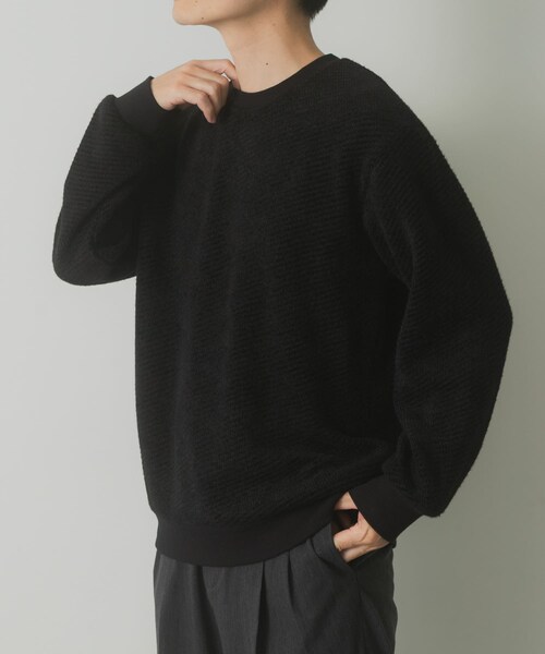 ITEMS URBANRESEARCH（アイテムズ アーバンリサーチ）の「フェザーヤーン クルーネック ニットソー（Tシャツ/カットソー・メンズ・MOC/YEL/BLK・M/L）」の6枚目の写真