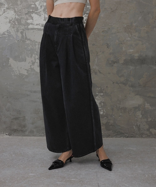 ADAM ET ROPE'（アダムエロペ）の「【EMOELLE】・【サステナブル】ドレスデニムパンツ（デニムパンツ・レディース・ブラック系/サックス・34/36/38）」の5枚目の写真