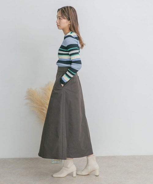 KBF（ケイビーエフ）の「ツイルフレアロングスカート（スカート・レディース・L.KHAKI/L.LIME/D.CHARCOAL・one）」の15枚目の写真