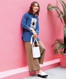 nissen | 大きいサイズセットアップ（モックネックトップス+ワイドパンツ）【HAPPYFACE】(チュニック)