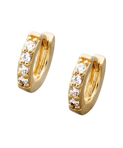 nissen（ニッセン）の「【Creamdot.】極小5mm、上品ビジューラインのフープピアス（ピアス（両耳用）・メンズ・ゴールド/ピンクゴールド/シルバー・ピアス）」の4枚目の写真