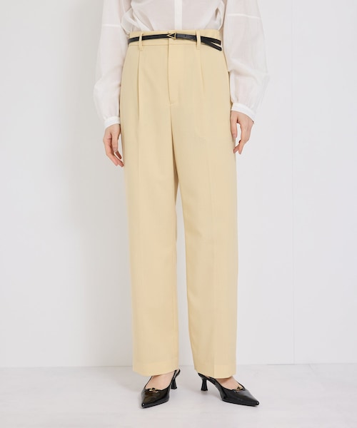 ROPE'（ロペ）の「ポプリンセンタープレスパンツ/セットアップ対応（その他パンツ・レディース・ブラック/クリーム系・36/38）」の3枚目の写真