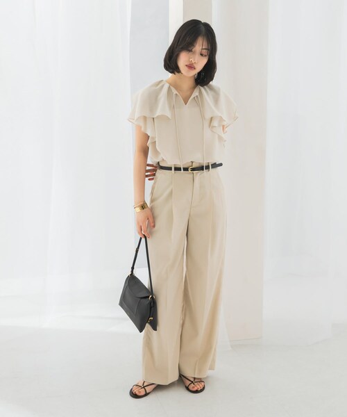 URBAN RESEARCH ROSSO（アーバンリサーチロッソ）の「イージーケアフリルブラウス（シャツ/ブラウス・レディース・OFF WHITE/TOMATO/BLACK・FREE）」の11枚目の写真