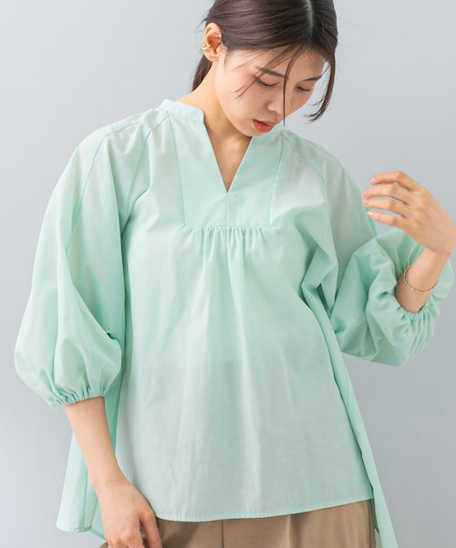 URBAN RESEARCH ROSSO（アーバンリサーチロッソ）の「『UR TECH』F by ROSSO　イージーリネンボリュームブラウス（シャツ/ブラウス・レディース・PINK/GRAY/MINT/NAVY/BLUE ST・FREE）」の2枚目の写真