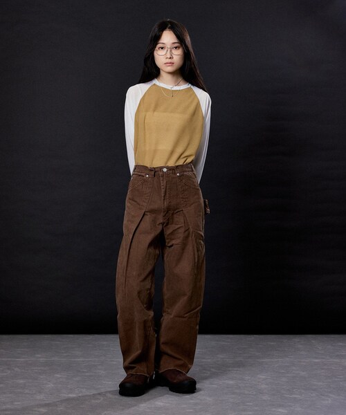 ADAM ET ROPE'(アダムエロペ)の「SHEER RINGER RAGLAN LONG SLEEVE(Tシャツ/カットソー・レディース・ホワイト/キャメル/ベージュ/ブラック・38/42)」の15枚目の写真