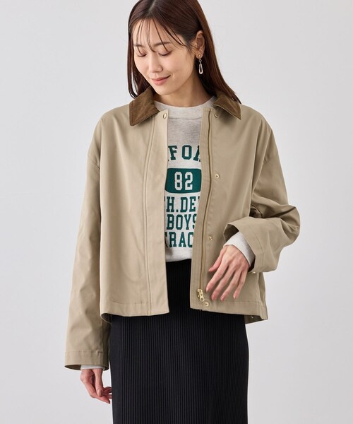 ROPE' PICNIC(ロペピクニック)の「配色フィールドジャケットブルゾン(ブルゾン・レディース・ベージュ系/ネイビー・F)」の8枚目の写真